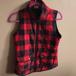 Red Buffalo Plaid Puffer Vest
